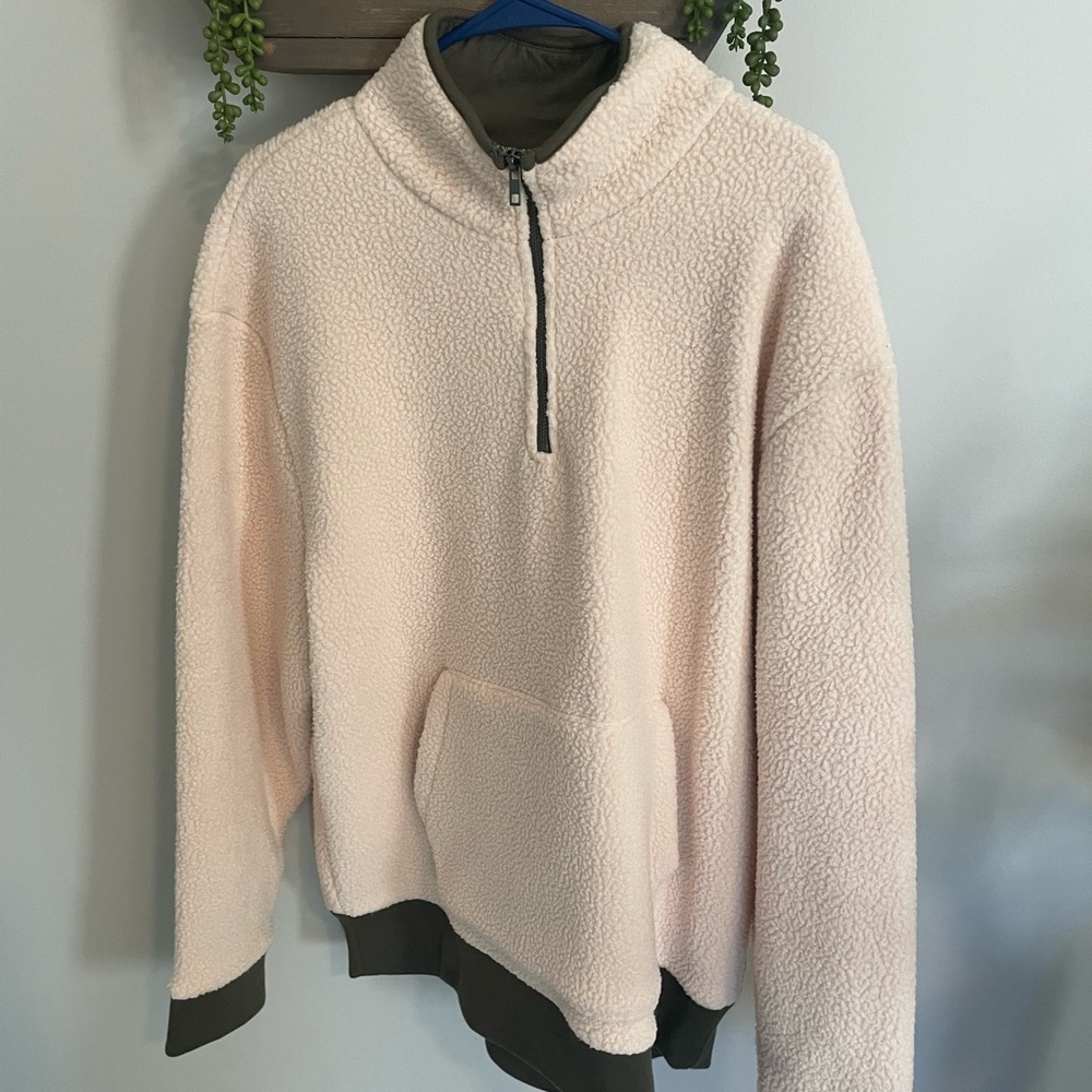 MADEWELL SHERPA HALF-ZIP SWEATSHIRT MEN'S was tried on onlyPet/smoke free home